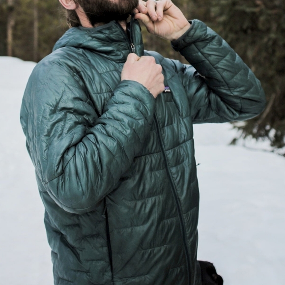 $329💚RARE💙 Patagonia Micro Puff Hoody Jacket Mens Sea Blue - Picture 2 of 12